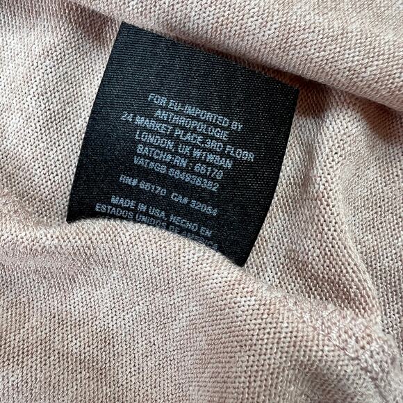 Anthropologie COA Cozy Brushed Fleece Cardigan Sweater Blush Pink - Picture 7 of 7